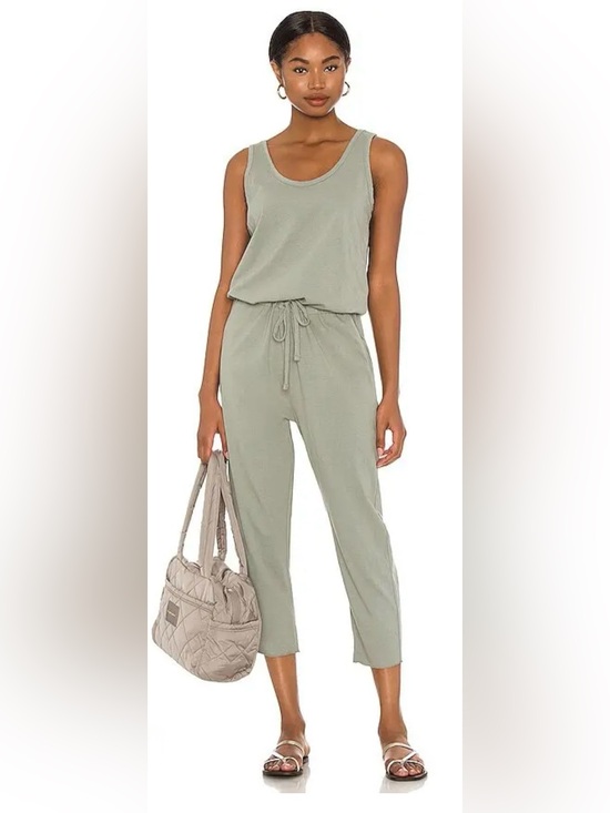 Frank & Eileen Pants - Frank & Eileen Green Tie Waist Cotton Tank Jumpsuit Size Medium